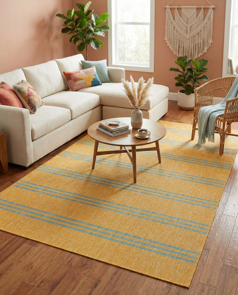 Urban Oasis Rugs Collection Area Rug -  District (Yellow and Aqua) Rectangle Yellow and Aqua  lifestyle 16