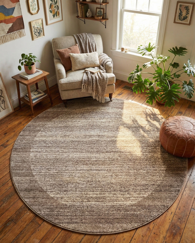Studio Haven Collection Area Rug -  Conservatory (Beige) Round Beige  lifestyle 64