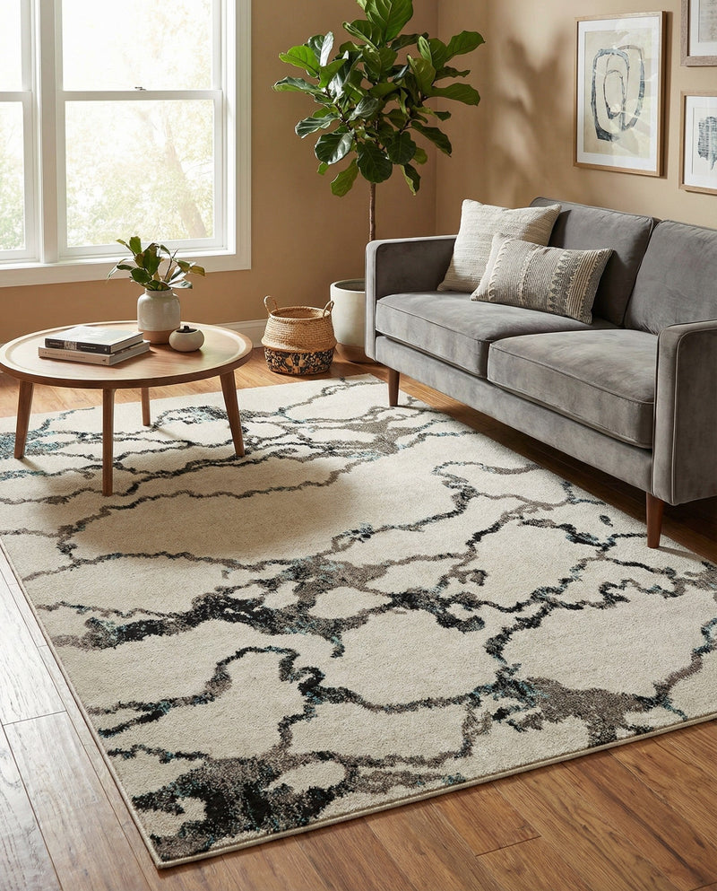 Brighton Terrace Collection Area Rug -  Aldrington Rectangle Ivory  lifestyle 36