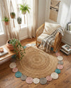 Woven Seaside Jute Collection Area Rug - Sienna Round Multi  lifestyle 66