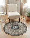 Brighton Terrace Collection Area Rug - Hove (Gray) Round Gray  lifestyle 55