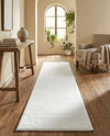 Solid Shag Seaside Collection Area Rug - Azure Cove (Snow White) Runner Snow White  lifestyle 38