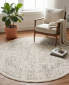 Savannah Soiree Collection Area Rug -  Everglade (White) Round White  lifestyle 76