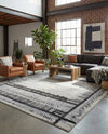 Marrakech Mosaic Collection Area Rug -  Sahara Rectangle Black and White  lifestyle 10