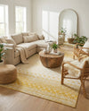 Mediterranean Lattice Collection Area Rug -  Casablanca (Ivory and Yellow) Rectangle Ivory and Yellow  lifestyle 5