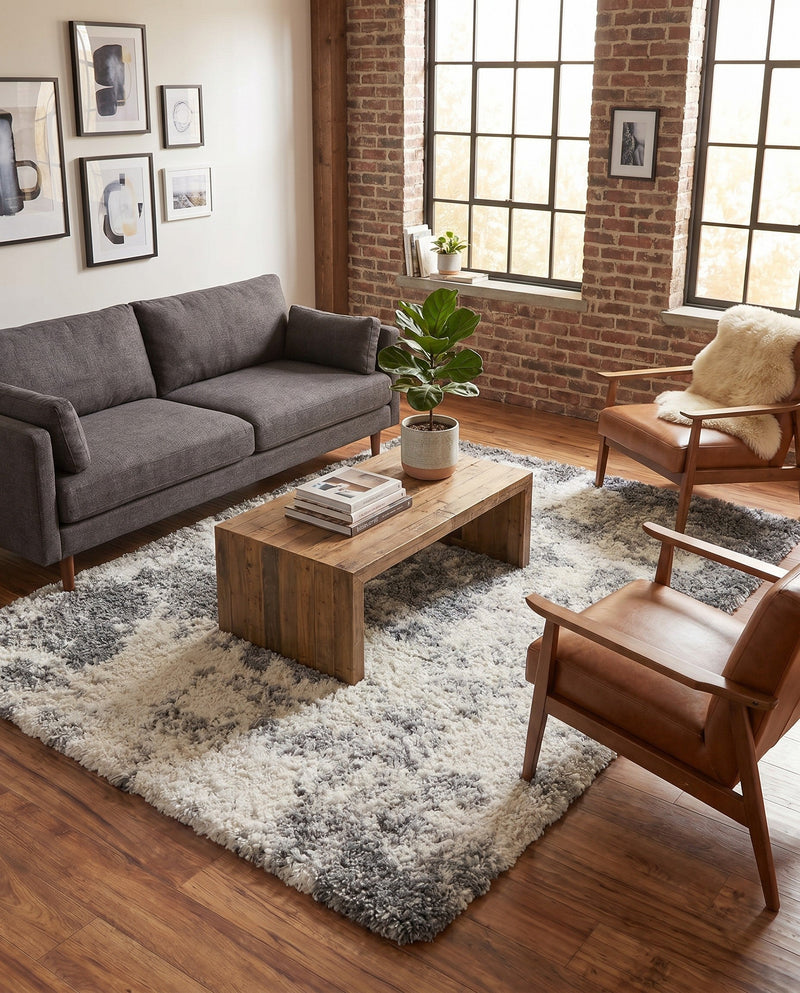 Cozy Haven Shag Collection Area Rug -  Tranquility (Smoke Gray) Rectangle Smoke Gray  lifestyle 22