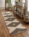 Osian Looms Collection Area Rug - Varanasi Runner Natural Black  lifestyle 42