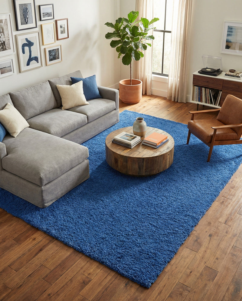 Plush Oasis Collection Area Rug - Serenity (Periwinkle Blue) Rectangle Periwinkle Blue  lifestyle 29