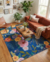 Meadow Breeze Collection Area Rug -  Petal Rectangle Blue  lifestyle 14