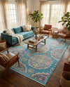 Arcadia Rugs Collection Area Rug -  Atlantis (Blue) Rectangle Blue  lifestyle 4