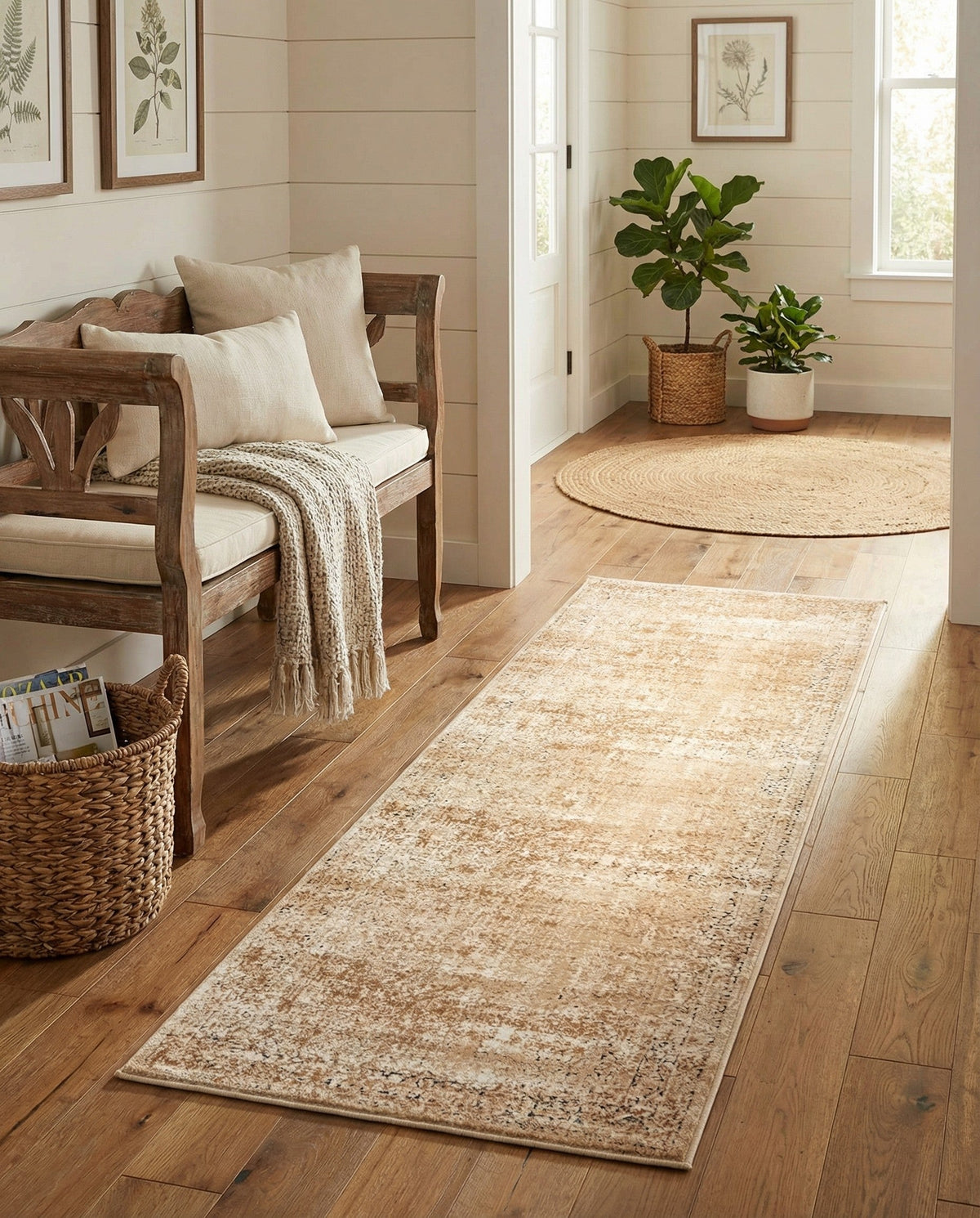 Coastal Manor Collection Area Rug -  Marina Runner Beige  lifestyle 141