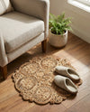 Woven Seaside Jute Collection Area Rug - Whittaker Round Natural  lifestyle 59