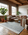 Tulum Trellis Collection Area Rug - Shoreline Rectangle Gray  lifestyle 37