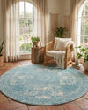 Dover Terrace Collection Area Rug -  Lagoon (Aqua) Round Aqua  lifestyle 42
