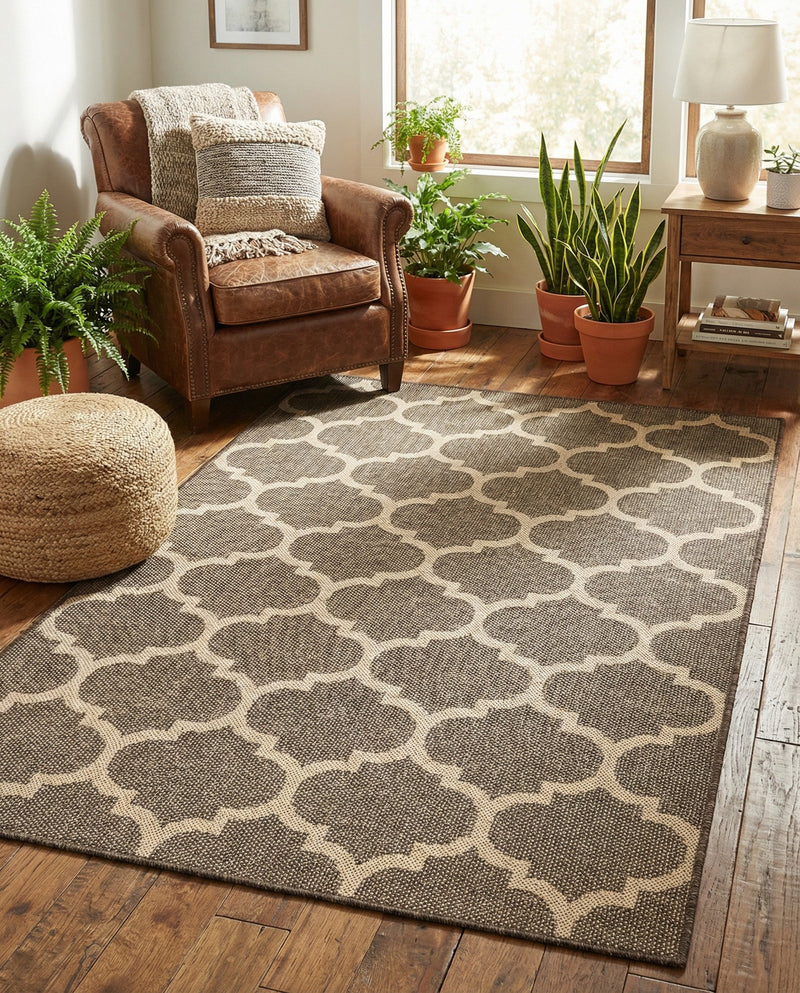 Sahara Sands Collection Area Rug -  Dahshur Rectangle Brown  lifestyle 14