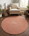 Highland Woven Jute Collection Area Rug - Glenmore (Rust Red) Round Rust Red  lifestyle 69