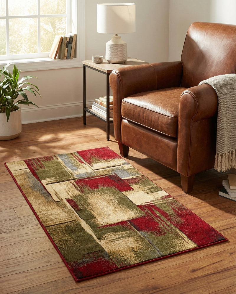 Bistro Lounge Collection Area Rug -  Doppio Rectangle Multi  lifestyle 29