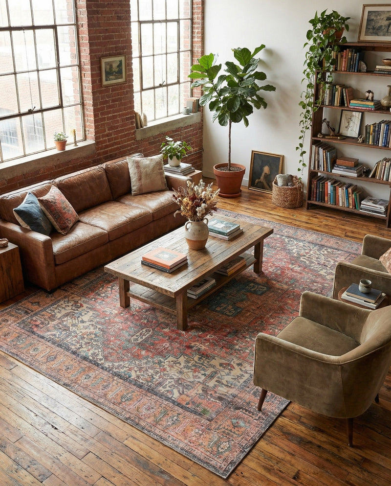Heritage Elegance Collection Area Rug -  Windsor (Rust Red) Rectangle Rust Red  lifestyle 11