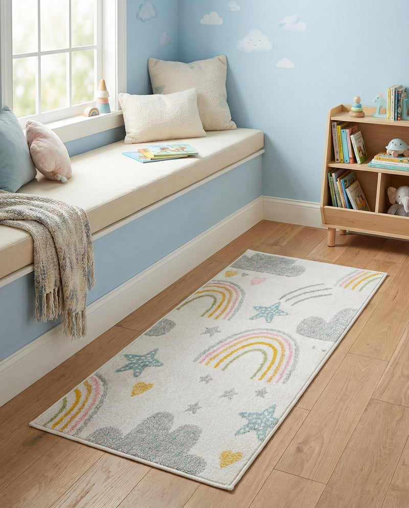 Wonder Tykes Collection Area Rug -  Pixel Runner Ivory  lifestyle 79