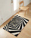 Cyclone Wool Collection Area Rug -  Twister Rectangle Black and White  lifestyle 22