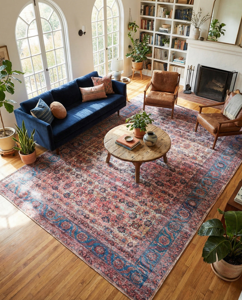 Zahara Oasis Collection Area Rug -  Meknes Rectangle Antique Pink  lifestyle 7