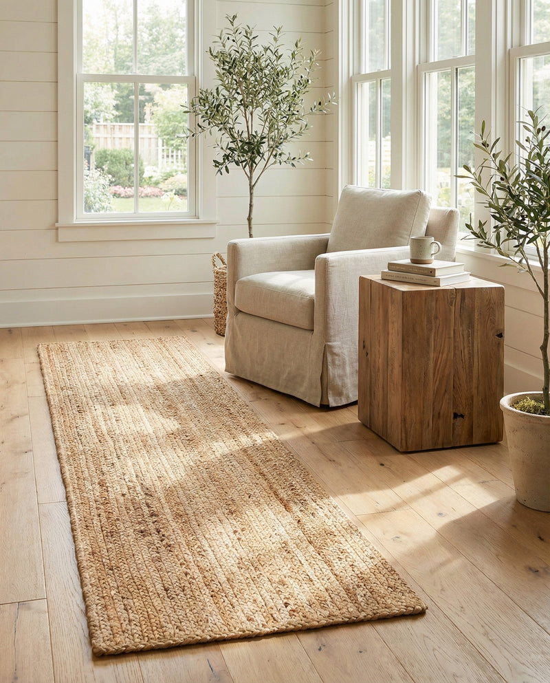 Woven Seaside Elegance Collection Area Rug - Coastline Runner Natural  lifestyle 65