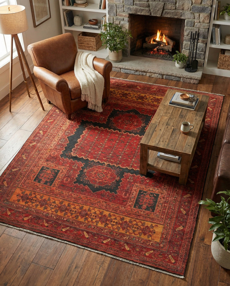 Bazaar Chic Collection Area Rug -  Taroudant Rectangle Rust Red  lifestyle 13