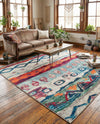 Colorburst Oasis Collection Area Rug -  Lagoon Rectangle Multi  lifestyle 28