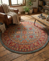 Persian Elegance Collection Area Rug -  Nain Round Light Blue  lifestyle 58