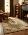 Versailles Elegance Collection Area Rug -  Louveciennes (Green) Rectangle Green  lifestyle 18