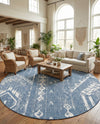 Desert Nomad Terrace Collection Area Rug - Sahara (Blue) Round Blue  lifestyle 72