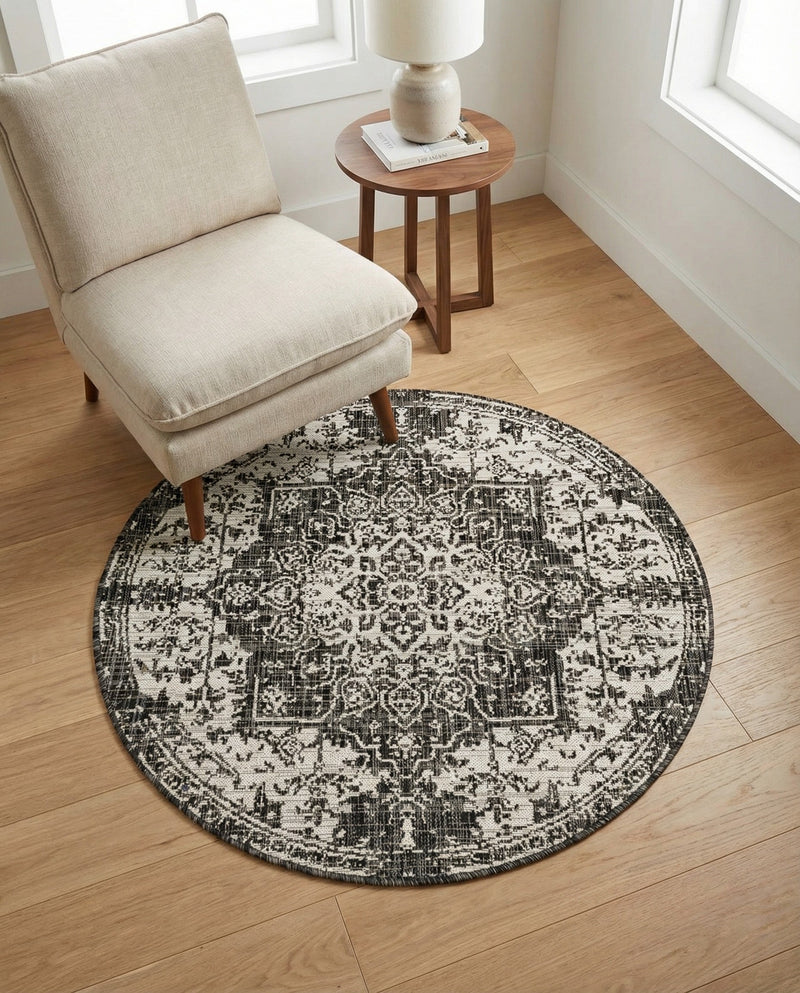 Urban Oasis Rugs Collection Area Rug -  Penthouse (Charcoal Gray) Round Charcoal Gray  lifestyle 70