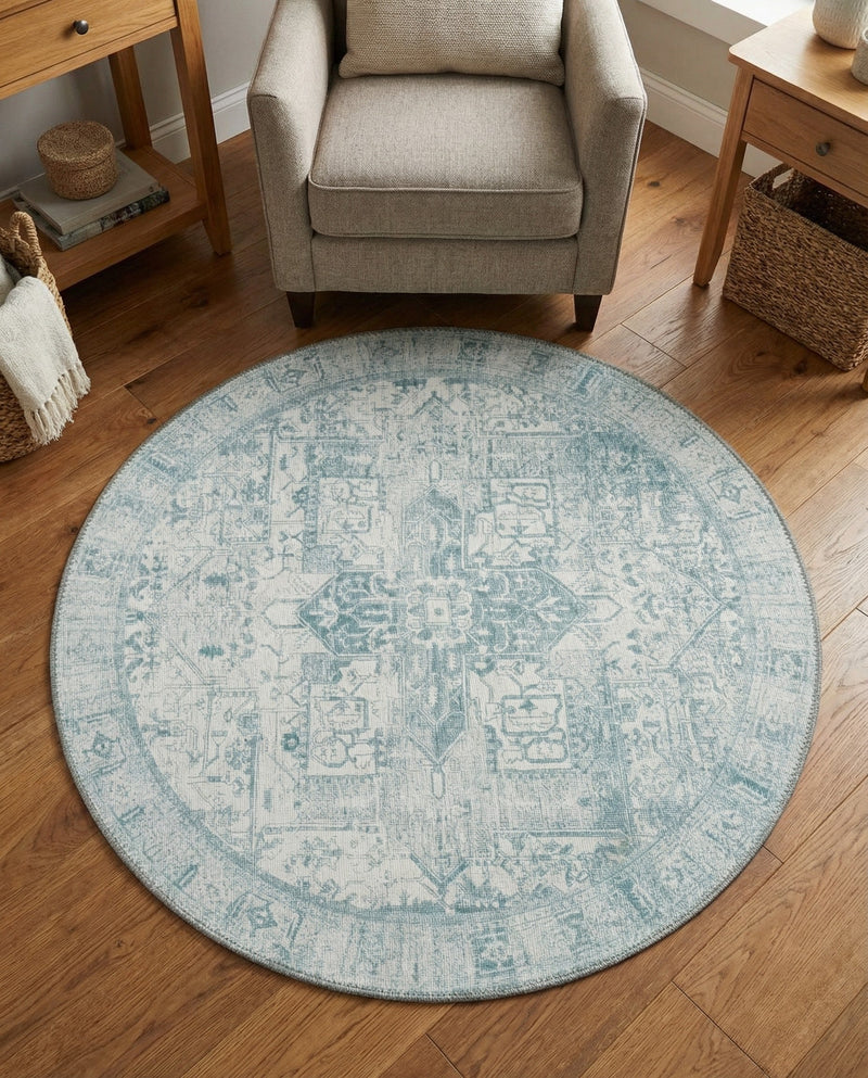 Heritage Elegance Collection Area Rug -  Windsor (Ivory) Round Ivory  lifestyle 42