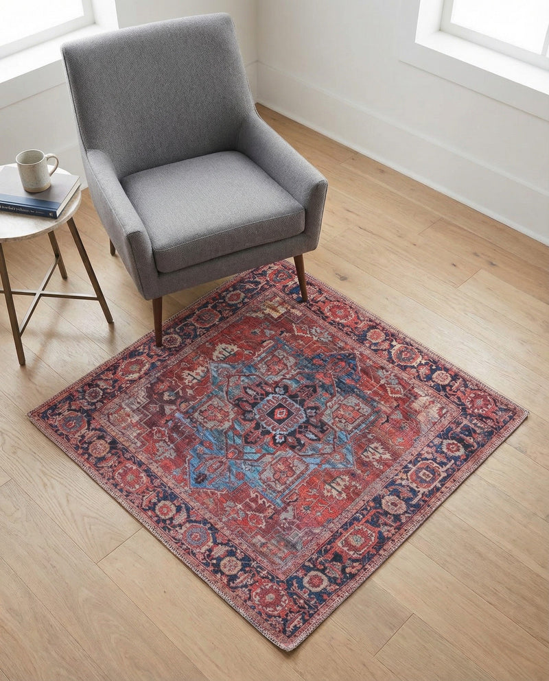 Zahara Oasis Collection Area Rug -  Essaouira Square Rust Red  lifestyle 53