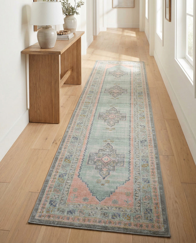 Savannah Series Collection Area Rug -  Augusta (Pink) Runner Pink  lifestyle 79