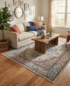 Seville Stripes Collection Area Rug - Cadiz (Blue) Rectangle Blue  lifestyle 11