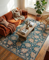 Seville Stripes Collection Area Rug -  Cordoba (Blue) Rectangle Blue  lifestyle 15