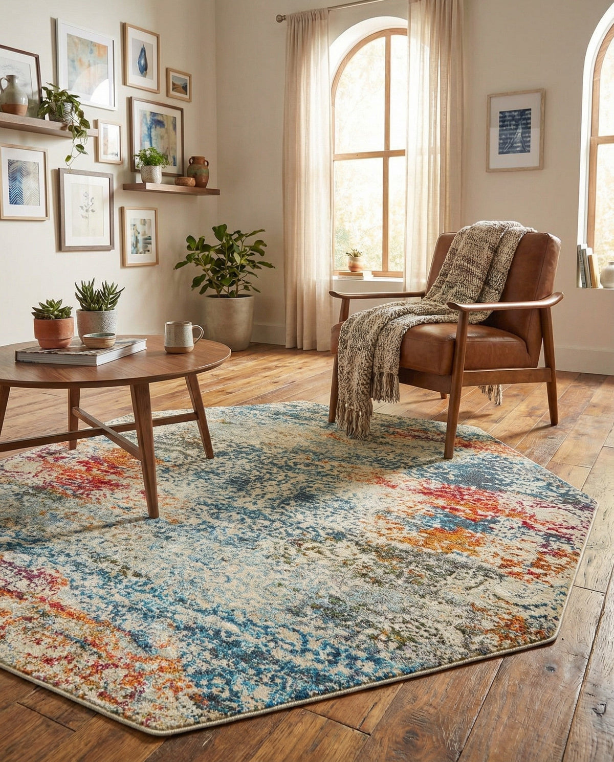 Caribbean Breeze Collection Area Rug -  Isla Octagon Cream  lifestyle 108