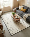 Monochrome Collection Area Rug - Slate Rectangle Ivory White  lifestyle 28