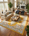 Beverly Grove Collection Area Rug -  Fairfax (Yellow) Rectangle Yellow  lifestyle 28