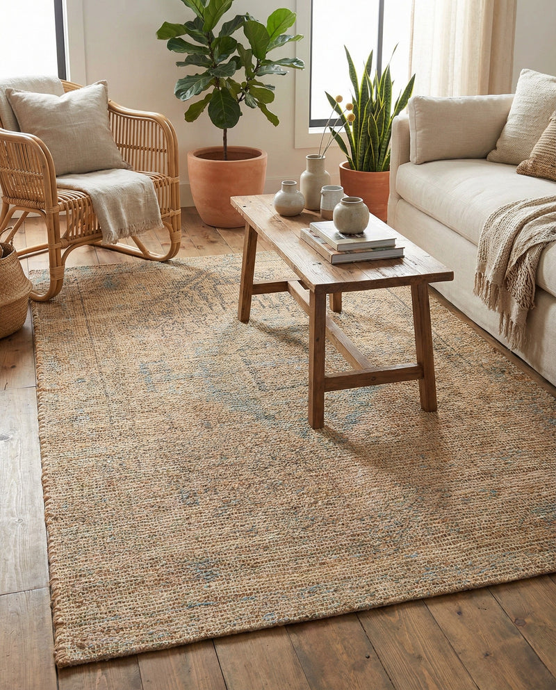 Savannah Threads Collection Area Rug -  Mojave Rectangle Khaki and Ivory  lifestyle 10