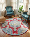 Arcadia Rugs Collection Area Rug -  Atlantis (Red) Round Red  lifestyle 52