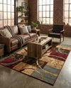 Bistro Lounge Collection Area Rug -  Ristretto Rectangle Multi  lifestyle 5