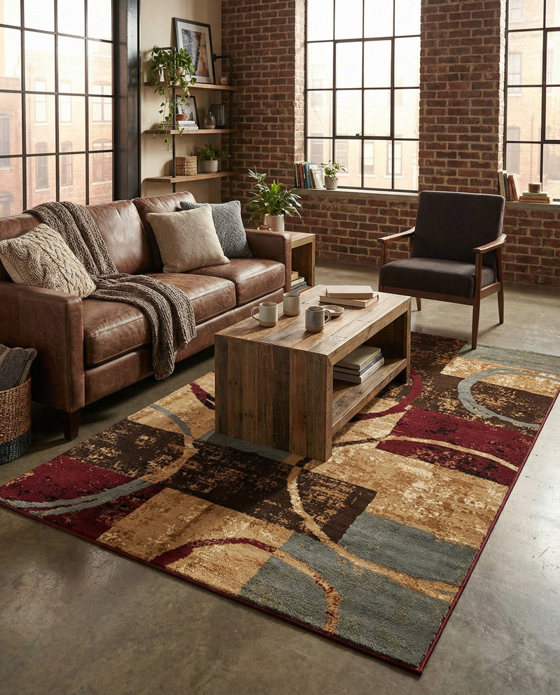 Bistro Lounge Collection Area Rug -  Ristretto Rectangle Multi  lifestyle 5