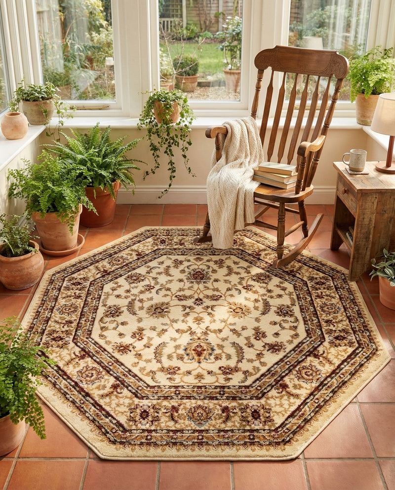 Jaipur Elegance Collection Area Rug -  Nahargarh (Cream) Octagon Cream  lifestyle 43