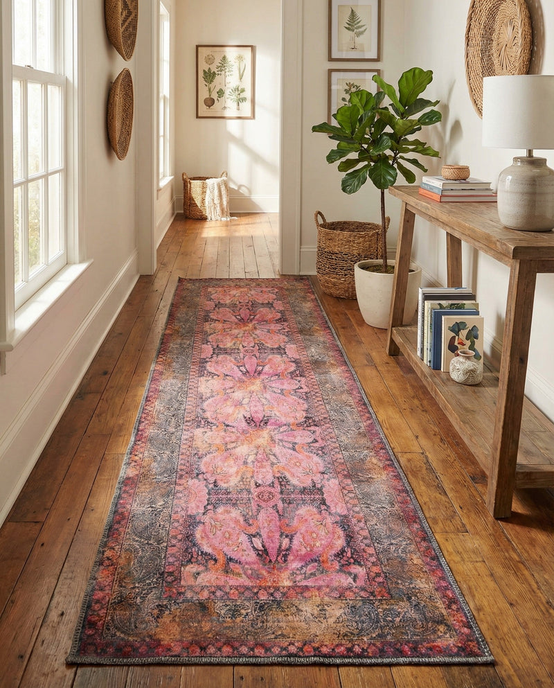 Maranta Collection Area Rug - Paramaribo Runner Pink  lifestyle 48