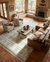 Sonoran Collection Area Rug - BellRock Rectangle Aquamarine and White  lifestyle 31