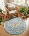Arcadia Rugs Collection Area Rug -  Atlantis (Blue) Round Blue  lifestyle 63