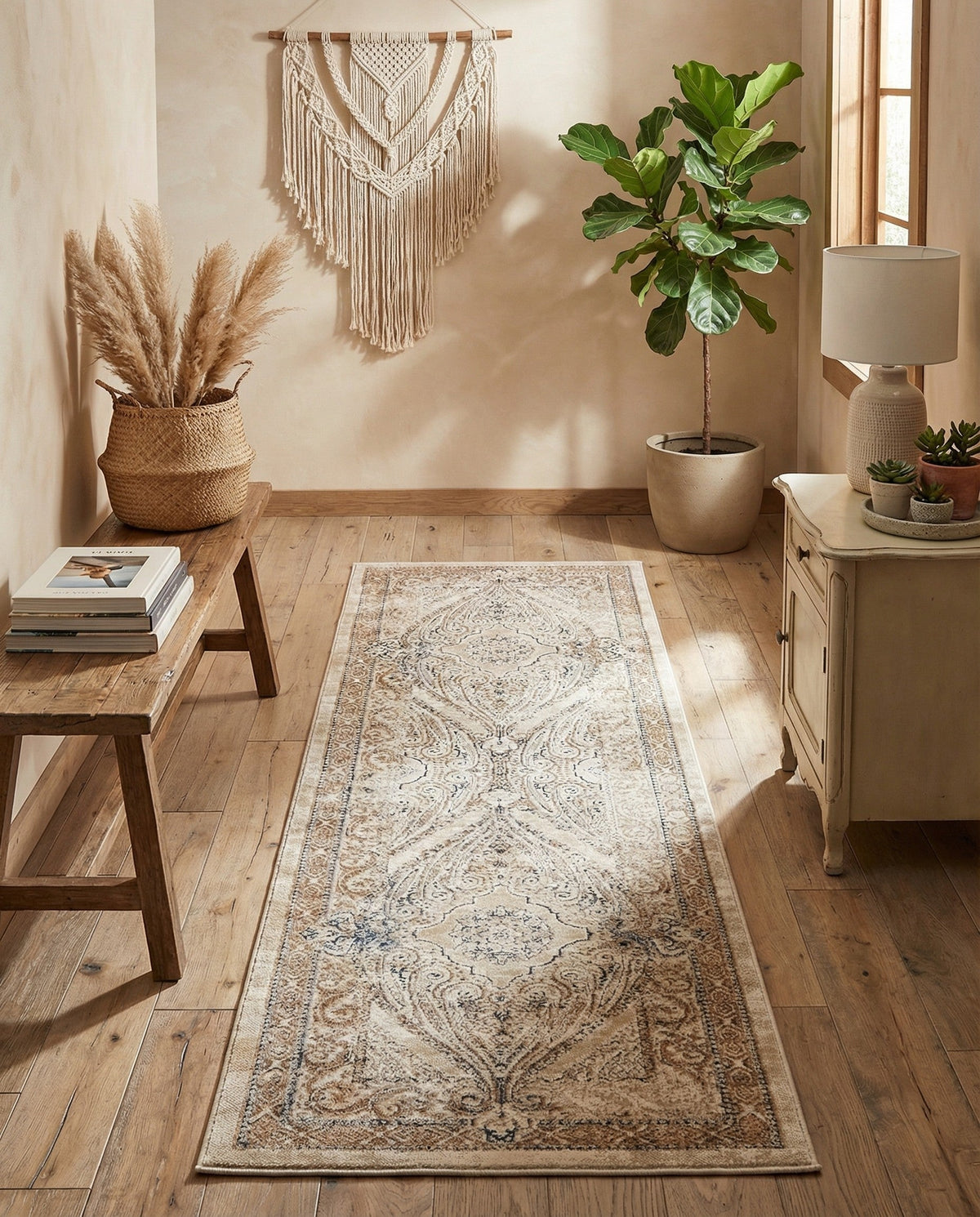 Coastal Manor Collection Area Rug -  Seagrove Runner Beige  lifestyle 96