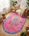 Heritage Elegance Collection Area Rug -  Winterthur (Fuchsia) Oval Fuchsia  lifestyle 35